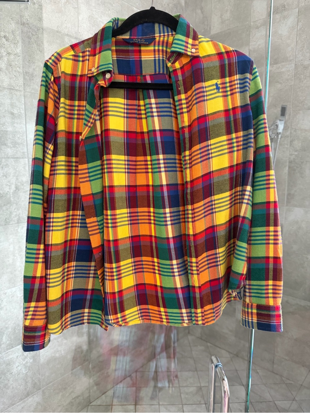Ralph Lauren Yellow, Red, Green & Blue Plaid Button-Down Shirt